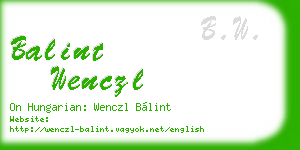 balint wenczl business card